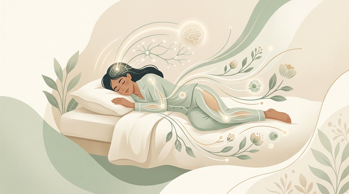 Illustrative restorative sleep effects on bodily recovery and mental focus